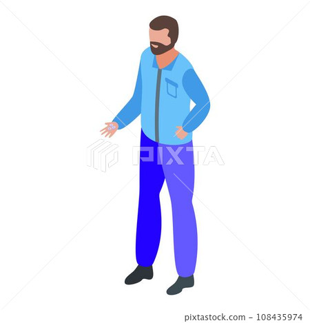 Bearded car mechanic icon. Isometric of bearded car mechanic vector icon for web design isolated on white background Bearded car mechanic icon. Isometric of bearded car mechanic vector icon for web design isolated on white background 108435974
