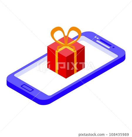 Online dating gift box icon. Isometric of online dating gift box vector icon for web design isolated on white background Online dating gift box icon. Isometric of online dating gift box vector icon for web design isolated on white background 108435989