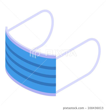 Medical mask icon. Isometric of medical mask vector icon for web design isolated on white background Medical mask icon. Isometric of medical mask vector icon for web design isolated on white background 108436013