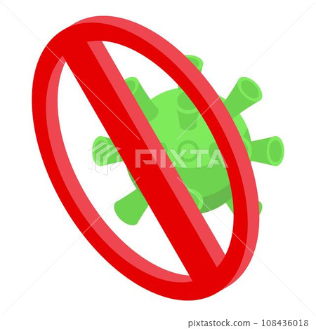 No coronavirus icon. Isometric of no coronavirus vector icon for web design isolated on white background 108436018