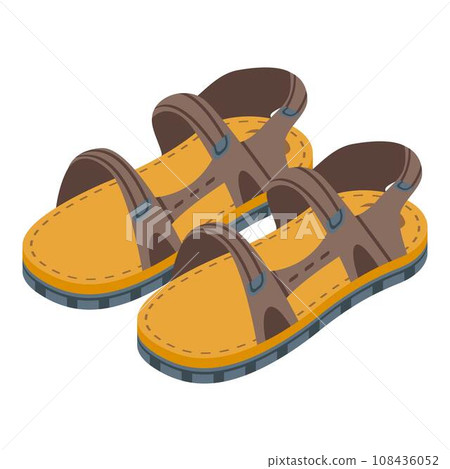 Kid hand made sandals icon. Isometric of kid hand made sandals vector icon for web design isolated on white background 108436052