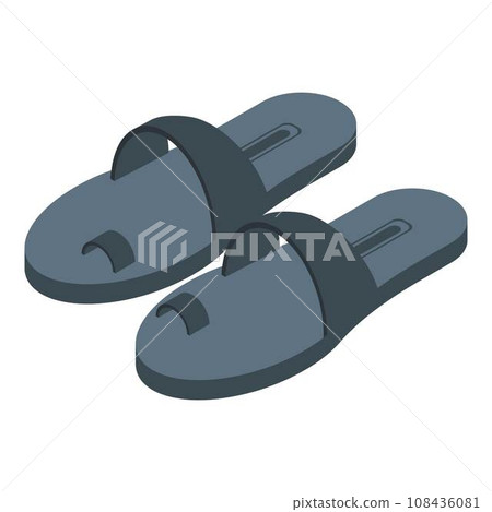 Leather sandals icon. Isometric of leather sandals vector icon for web design isolated on white background Leather sandals icon. Isometric of leather sandals vector icon for web design isolated on white background 108436081
