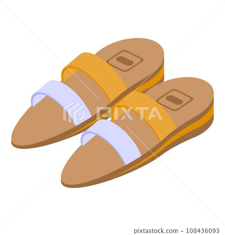Woman sandals icon. Isometric of woman sandals vector icon for web design isolated on white background 108436093