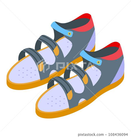 Kid sandals icon. Isometric of kid sandals vector icon for web design isolated on white background 108436094