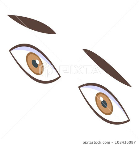 Scared boy eyes icon. Isometric of scared boy eyes vector icon for web design isolated on white background 108436097