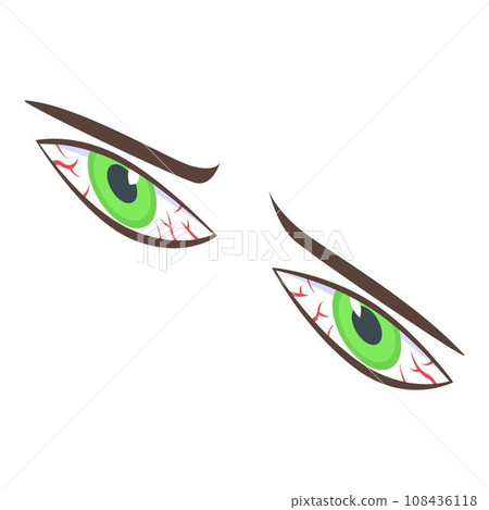 Tired green eyes icon. Isometric of tired green eyes vector icon for web design isolated on white background Tired green eyes icon. Isometric of tired green eyes vector icon for web design isolated on white background 108436118