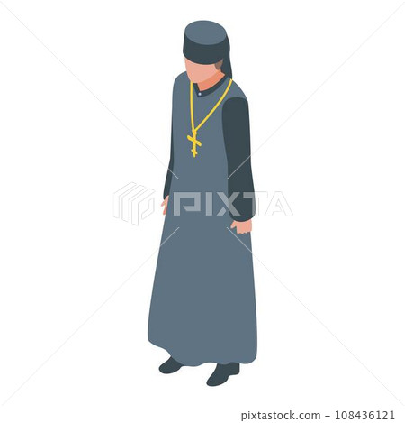 Christianity priest icon. Isometric of christianity priest vector icon for web design isolated on white background 108436121