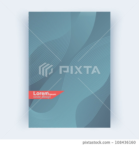Cover with abstract lines. Cover layouts A4 format, vertical orientation. Abstract background, vector Eps10 108436160