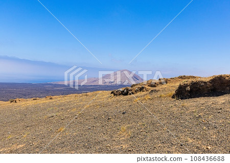 Panoramic view over the barren volcanic Timanfaya National Park on Lanzarote Panoramic view over the barren volcanic Timanfaya National Park on Lanzarote 108436688