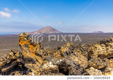 Panoramic view over the barren volcanic Timanfaya National Park on Lanzarote Panoramic view over the barren volcanic Timanfaya National Park on Lanzarote 108436693