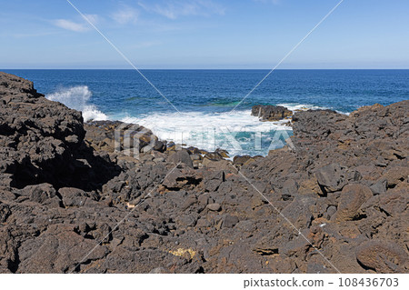 Picture over volcanic coast near El Golfo on Lanzarote Picture over volcanic coast near El Golfo on Lanzarote 108436703