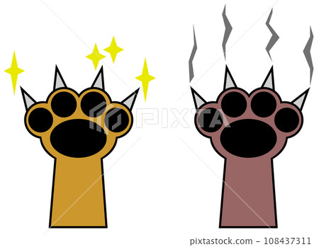 兇猛的貓或野生動物用爪子攻擊的危險例證 兇猛的貓或野生動物用爪子攻擊的危險例證 108437311