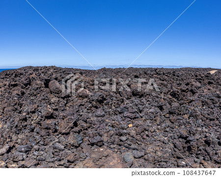 Picture over volcanic coast near El Golfo on Lanzarote Picture over volcanic coast near El Golfo on Lanzarote 108437647