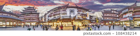 Panoramic view over the historic old town of Shanghai Panoramic view over the historic old town of Shanghai 108438214