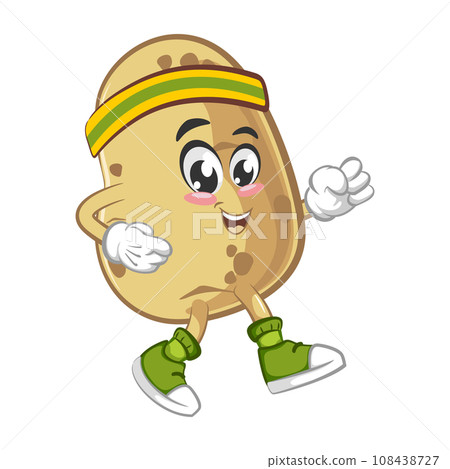 vector illustration of cute potato mascot jogging 108438727