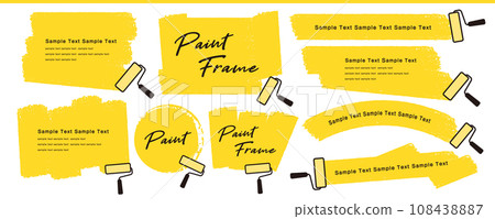 Design set of painted frames with paint 108438887