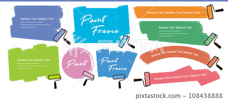 Design set of painted frames with paint Design set of painted frames with paint 108438888