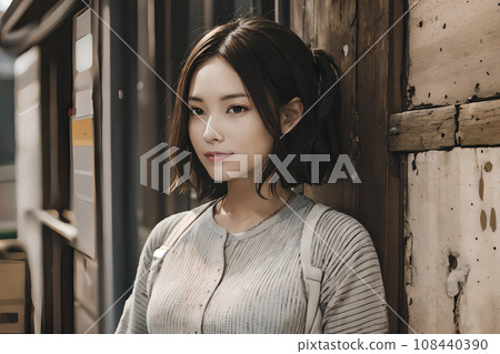 Woman looking back [AI-generated image] 108440390