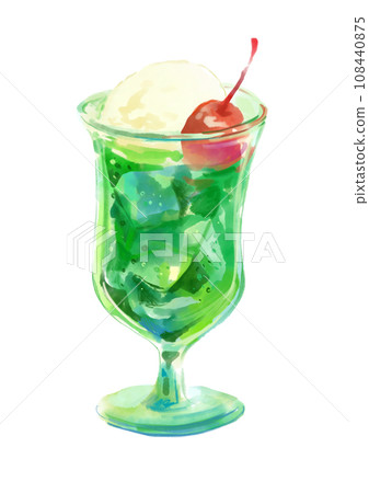 Realistic watercolor illustration of refreshing and delicious cream soda 108440875