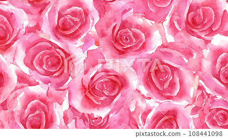 Illustration of many roses in watercolor style 108441098
