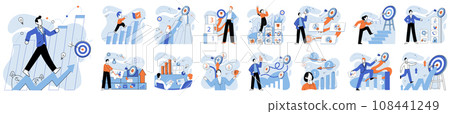 Strategic planning. Vector illustration. A well-defined plan helps organizations reach their targets Skillful tactics are necessary for successful marketing campaigns The strategic planning metaphor Strategic planning. Vector illustration. A well-defined plan helps organizations reach their targets Skillful tactics are necessary for successful marketing campaigns The strategic planning metaphor 108441249