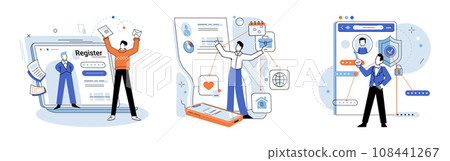 Authentication. Vector illustration. Development efforts should prioritize implementation strong security measures User interface design should facilitate both accessibility and security 108441267