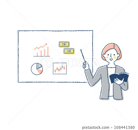 A woman explaining about asset management 108441380