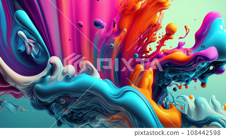 three dimensional fluid art background 108442598