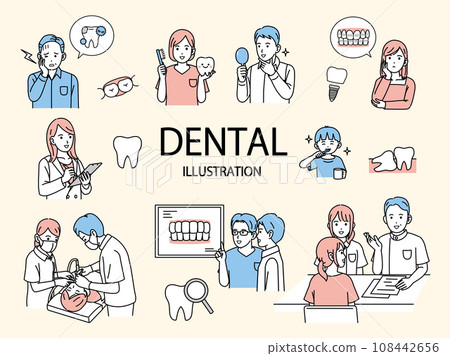 關於牙齒和牙齒的插圖集 108442656