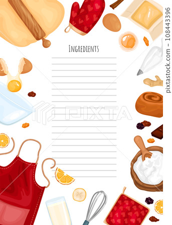 Recipe book with blank pages. 108443396
