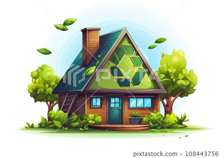 Solar panels on the roof of the house Solar panels on the roof of the house 108443756