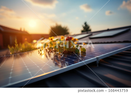 Solar panels on the roof of the house Solar panels on the roof of the house 108443759