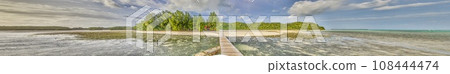 Panoramic view over Carp Island pier in Palau Panoramic view over Carp Island pier in Palau 108444474