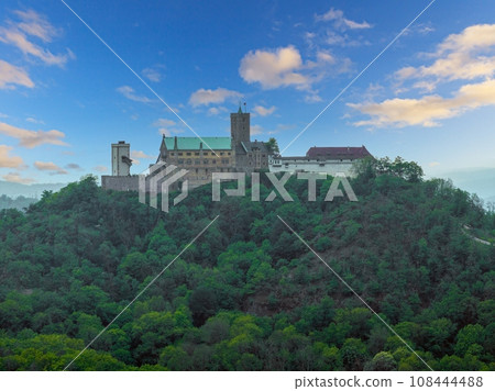 Drone panorama of the famous castle Wartburg during the day 108444488