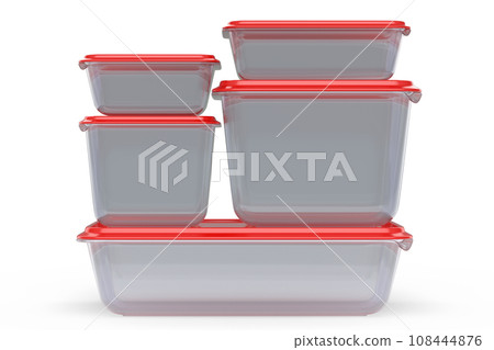 Set of food container for storing dishes, product tray box on white background 108444876