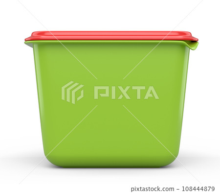 Plastic food container for storing dishes, product tray box on white background 108444879