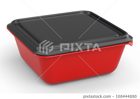 Plastic food container for storing dishes, product tray box on white background 108444880