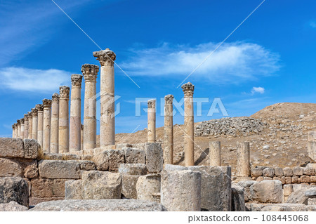 South Decumanus at  Jerash . Jordan. 108445068