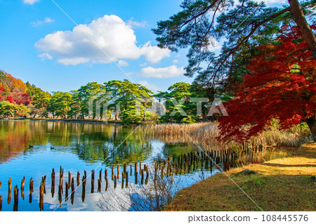 福島縣白河市國家指定史蹟名勝南港公園的秋天 108445576