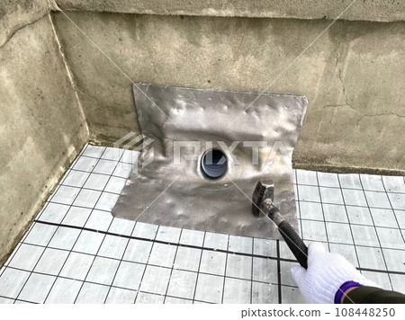 Installation of repair drain after ventilation buffer sheet 108448250