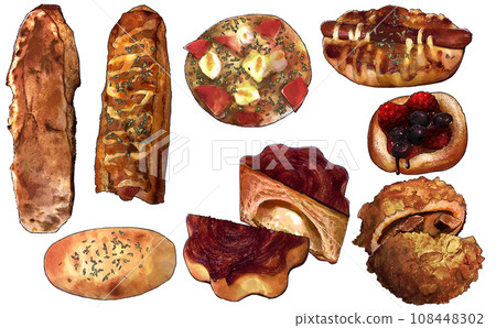 Bread set illustration 1 Bread set illustration 1 108448302