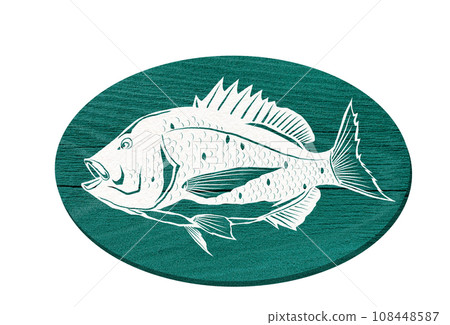 Sea bream stencil illustration Sea bream stencil illustration 108448587