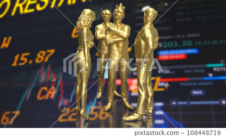 The man and gold crown for leader concept 3d rendering. The man and gold crown for leader concept 3d rendering. 108448719