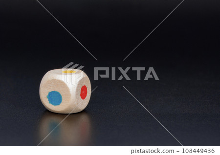 Dice on dark background with customizable space for text Dice on dark background with customizable space for text 108449436