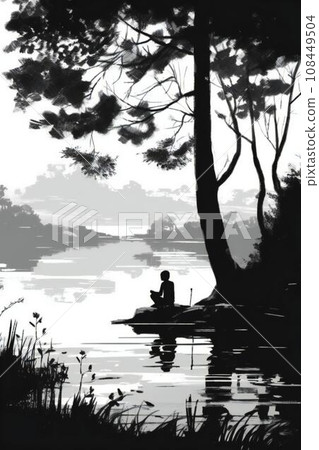 安靜的湖邊風景 安靜的湖邊風景 108449504