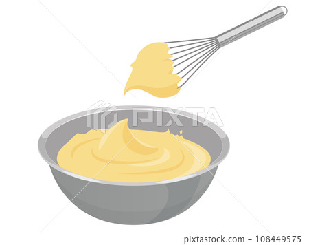Illustration of mixing custard cream 108449575