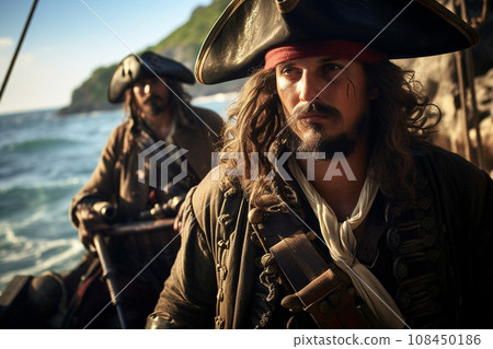 海盜黃金時代的海盜船船長:人工智慧生成的圖像 海盜黃金時代的海盜船船長:人工智慧生成的圖像 108450186