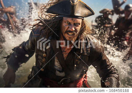 海盜黃金時代的海盜船船長：人工智慧生成的圖像 108450188