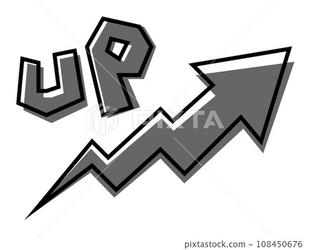 Illustration of an arrow and letters surging upward 108450676