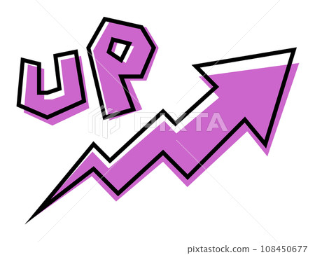 Illustration of an arrow and letters surging upward 108450677